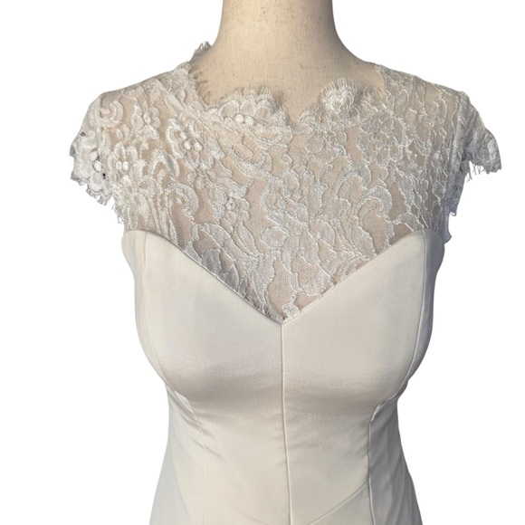 BHLDN Nicole Miller Gown Lauren Lace Back Bridal Wedding Gown Dress Train size 0 - Picture 3 of 16